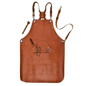 Timeless Tan Leather Work Apron - Classic Touch