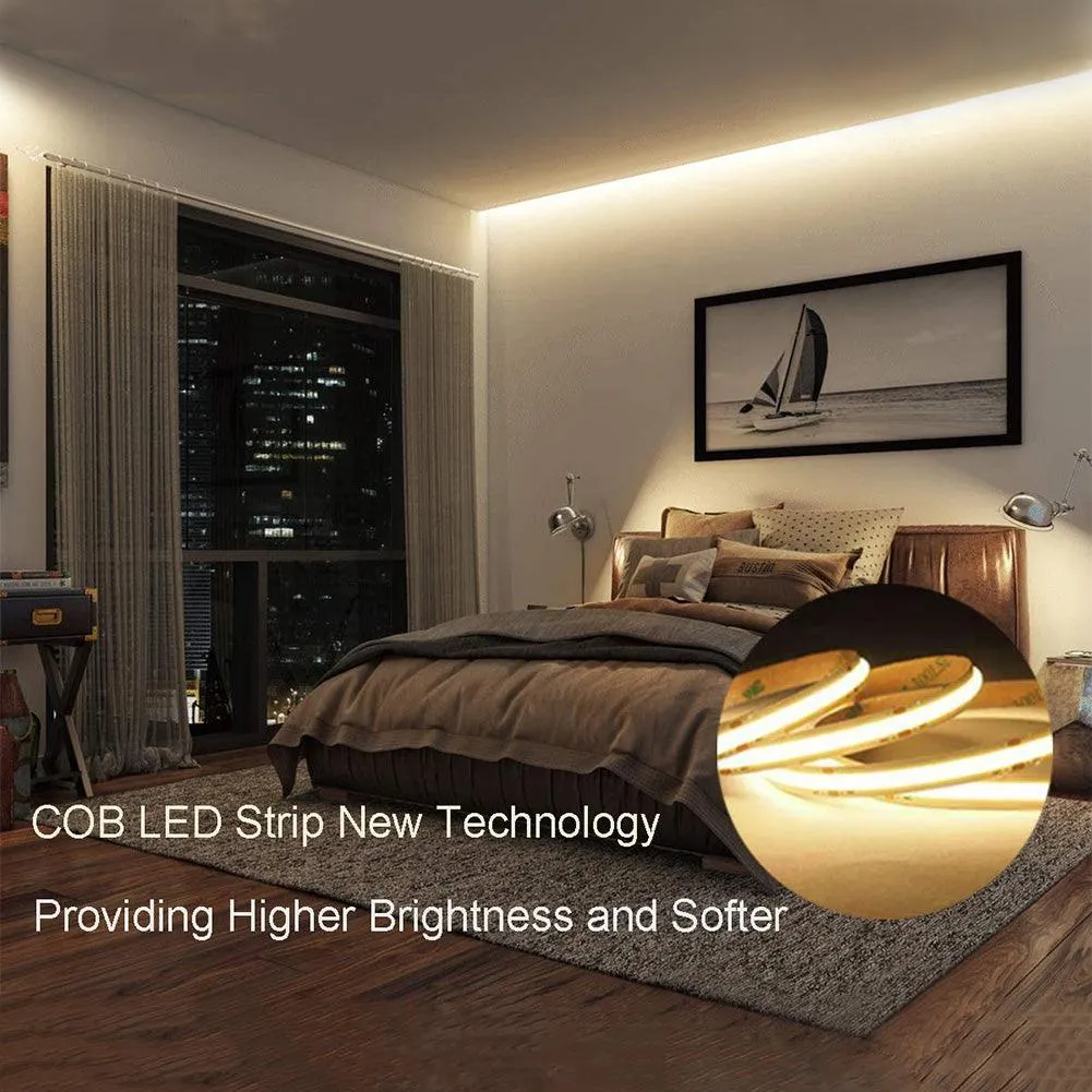 UL-Listed LED Strip Lights, Warm White  Flexible COB Led Light Strip.