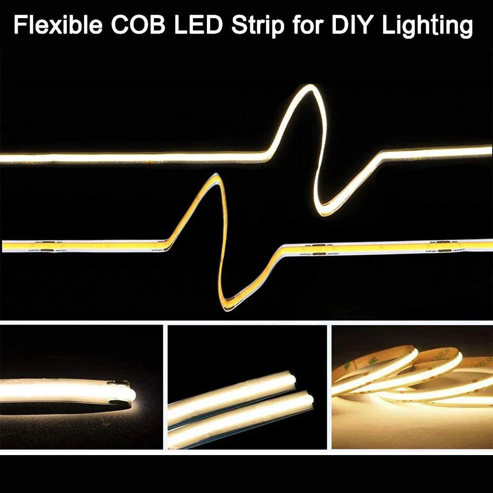 UL-Listed LED Strip Lights, Warm White  Flexible COB Led Light Strip.