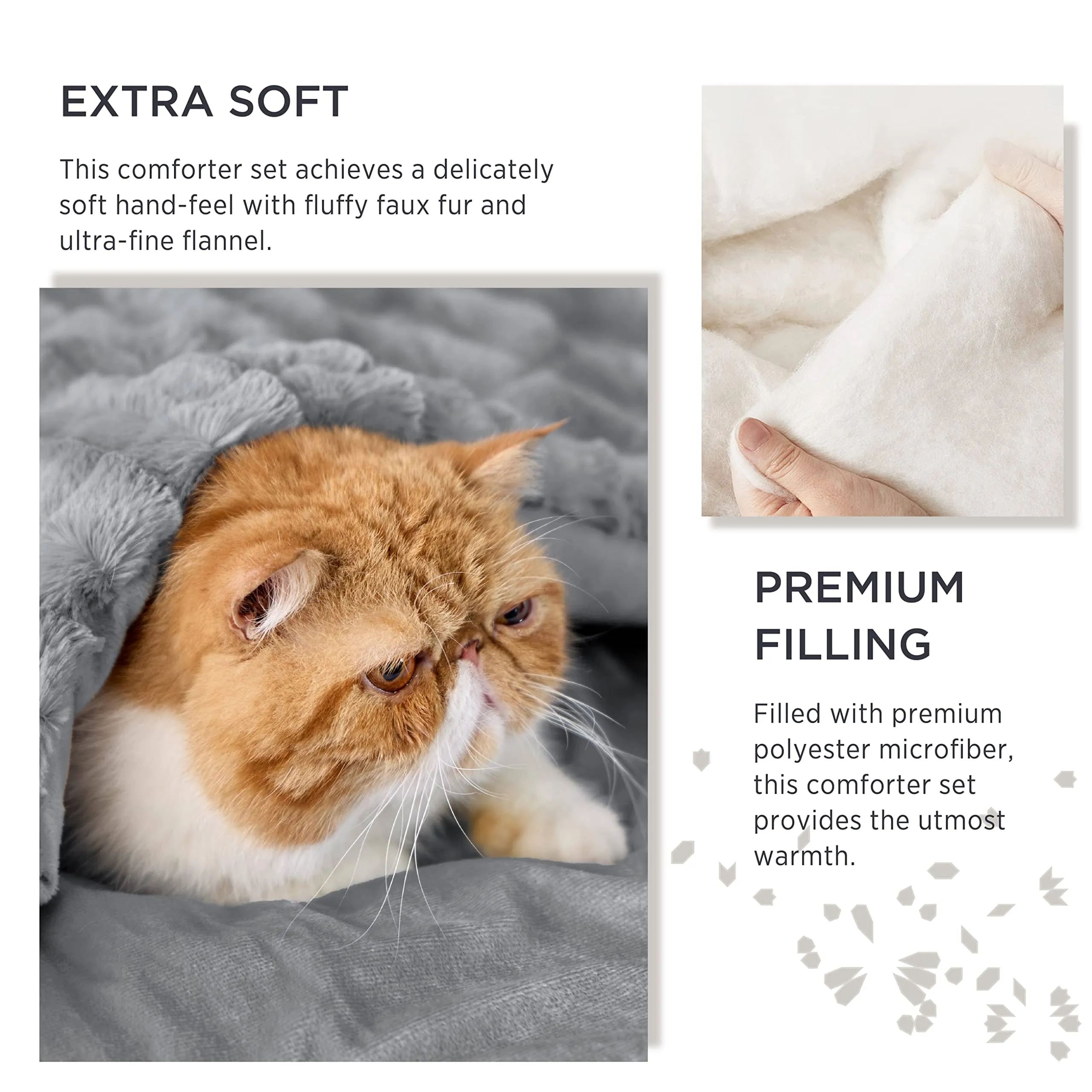 Ultra Soft Faux Fur Queen Comforter Set