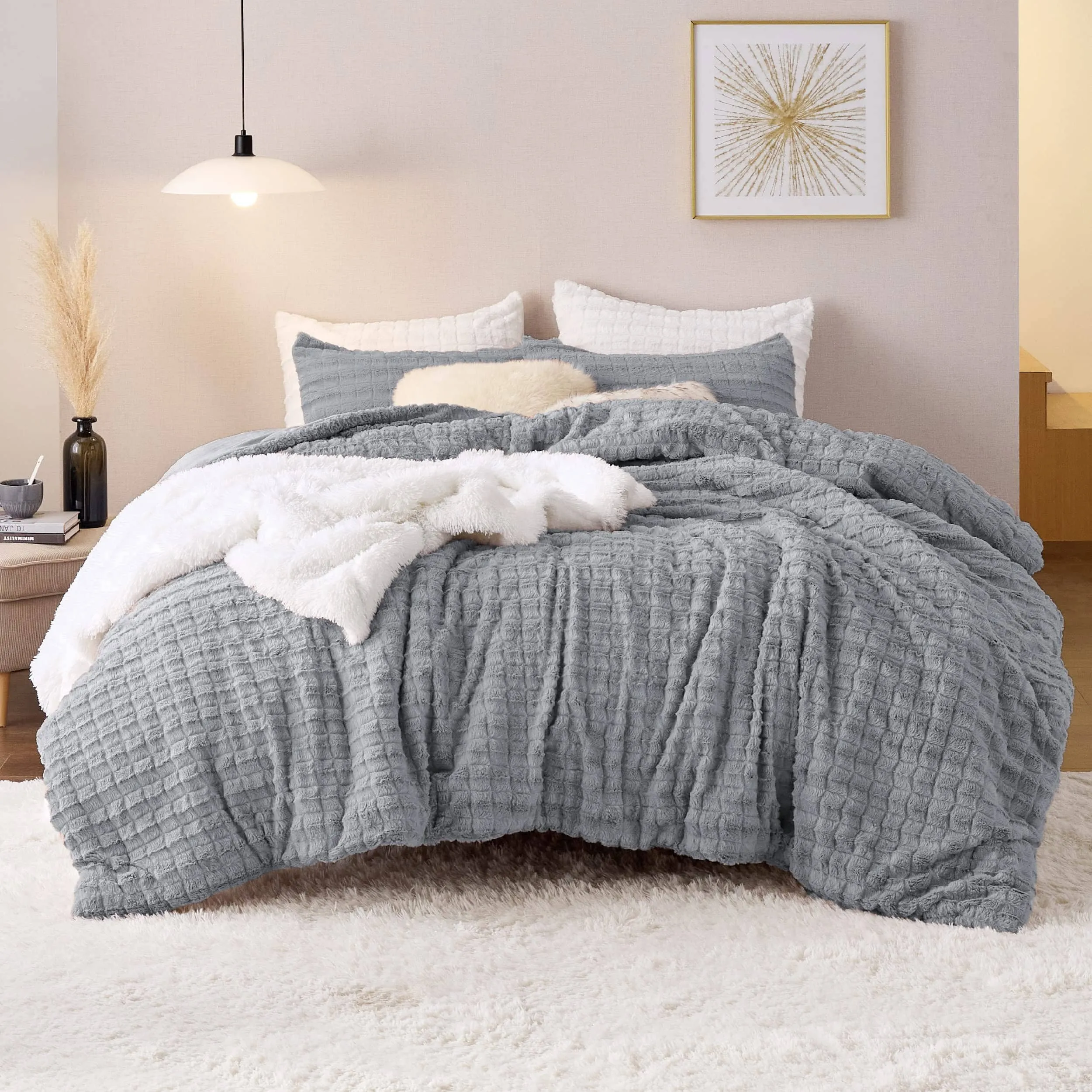 Ultra Soft Faux Fur Queen Comforter Set