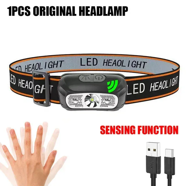 USB Rechargeable LED Sensor Headlamp XPE COB Headlight Led Head Torch Camping Search Light Head Flashlight for Fishing Lantern