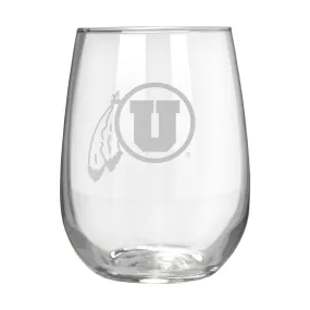 Utah Utes 17 oz. Stemless Wine Glass