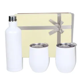 Vacuum Insulated Travel 304 Stainless Steel Tumbler Bottle Cup Gift Set with Two Steel Straws