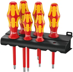 Wera 006145 6pc 160 i/6 Kraftform Plus VDE Lasertip Screwdriver Set, PH/SL