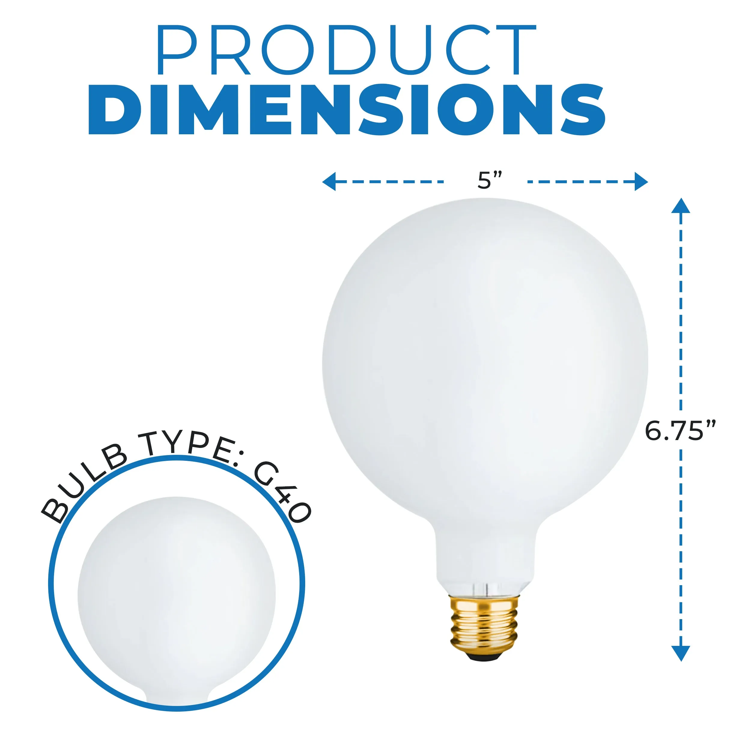 Westinghouse 0310700 60 Watt Incandescent G40 Globe - 2700 Kelvin - Warm White - 650 Lumens - E26-Medium Base - 120 Volt - Box