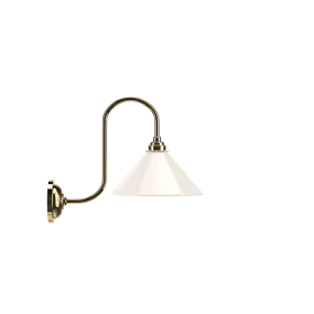 White Glass Swan Neck Wall Light Hay