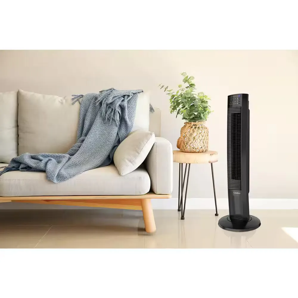 Wind Tower  35-inch Oscillating Tower Fan with Timer and Remote Control - Black