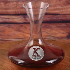 Wine Decanter, Engraved Crystal