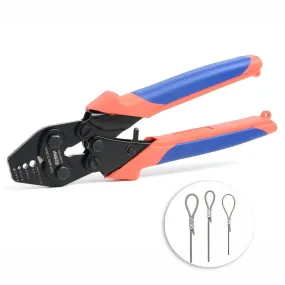 Wire Rope Crimping Tool with Cutting Function for 0.1~2.2mm Aluminum Oval Sleeves, Alloy Double Sleeves