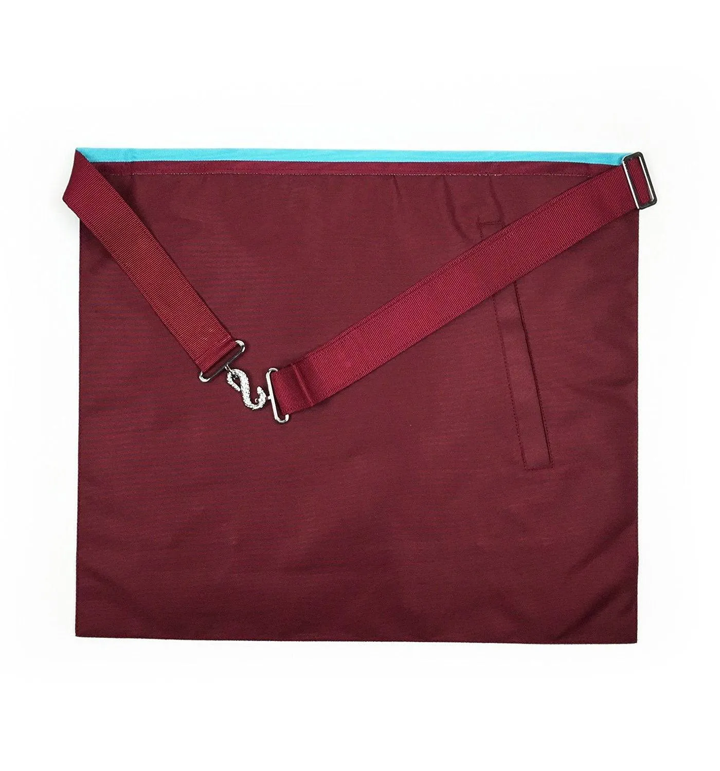 Worshipful Master Mark English Regulation Apron - Sky Blue & Maroon Moire