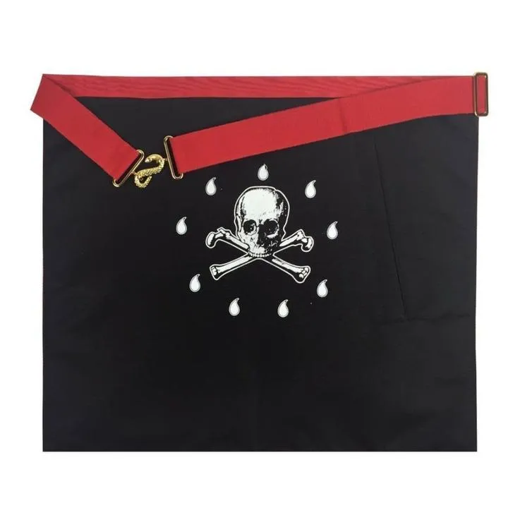 Worshipful Master Scottish Rite Apron - Red Moire with Side Tabs