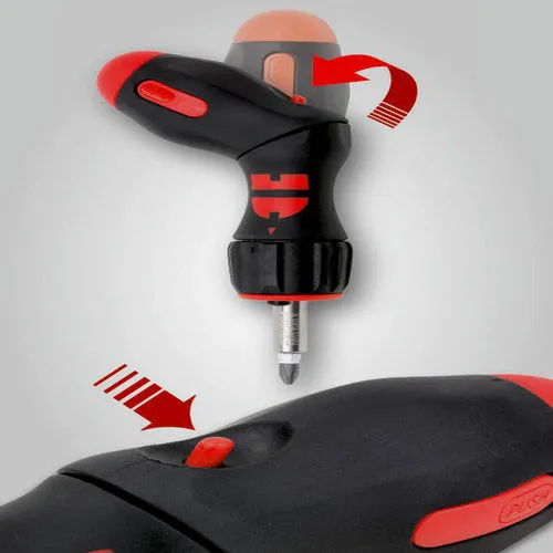 ZEBRA Pistol Grip Ratchet Screwdriver with 6 Bit Magazine (Bits Not Included)