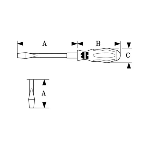 ZEBRA Slotted Screwdriver - Hexagon Blade, Impact Cap, Wrench Adapter - 0.8 x 4.5mm